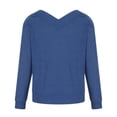 thumbnail image 4 of Fall Sweaters for Women V Neck Long Sleeve Solid Color Ribbed Pullover Sweaters Casual Loose Comfy Shirts Tunic Tops, 4 of 5