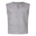 thumbnail image 3 of Solid Color Tie-Up Pocket Tank Tops  Men‘s Muscle Fitness Sports Vest, 3 of 4