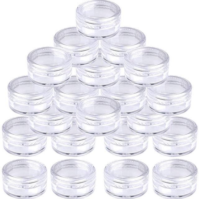 50Pcs Sample Pots Empty Cosmetic Jars Set Clear Round Travel Pots for Creams and Powder Small Sample Containers Jars with Lids