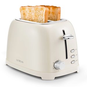 Ultrean grille-pain 2 Couper avec la fente extra-wide pour Toasting Bagels, pains, gaufres & Plus, matériau en acier inoxydable avec plateau en croûte amovible, 6 brun