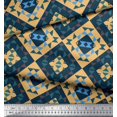thumbnail image 3 of Soimoi Orange Rayon Fabric Check & Geometric Print Sewing Fabric Yard 56 Inch Wide, 3 of 5