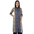 thumbnail image 1 of Bimba Kurti Droite à Col Mandarin pour Femmes avec Poches Tunique d'Été Blouse, 1 of 8