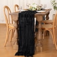 thumbnail image 3 of VogueV Cheese Platter Table Runner - Crinkle Textured Dining Decor Black, 3 of 7