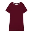 thumbnail image 4 of UPPADA Robe T-Shirt Décontractée d'Été pour Femme Grande Taille Sans Manches Évasée avec Poches Col Ras du Cou Plissée Robe Débardeur Coupe Ample Boho Plage Robes d'Été Bordeaux,TTG, 4 of 5