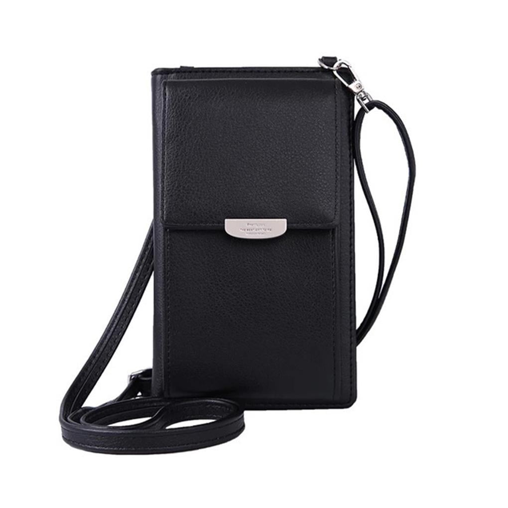 QualitChoice Small Crossbody Bag Cell Phone Purse Wallet Lightweight Phone Pouch Shoulder Bag with Credit Card Slots for Women black