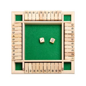 IROINID Fermez la boîte en bois mathématique traditionnel Pub conseil de jeu de dés Voyage 4 Joueurs