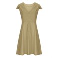 thumbnail image 4 of Jusqu'à 65 % de Rabais! Robes d'Été Mode pour Femmes 2024 Grande Taille Tempérament Couleur Unie Décontractée Cool Douce Robe Courte, 4 of 6