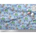 thumbnail image 2 of Soimoi Rayon Crepe Fabric Leaves & Floral Hand Drawn Printed Fabric 1 Yard 46 Inch Wide, 2 of 3