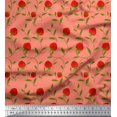 thumbnail image 1 of Soimoi Rayon Fabric Leaves & Strawberry Fruits Printed Craft Fabric by the Yard 56 Inch Wide, 1 of 3
