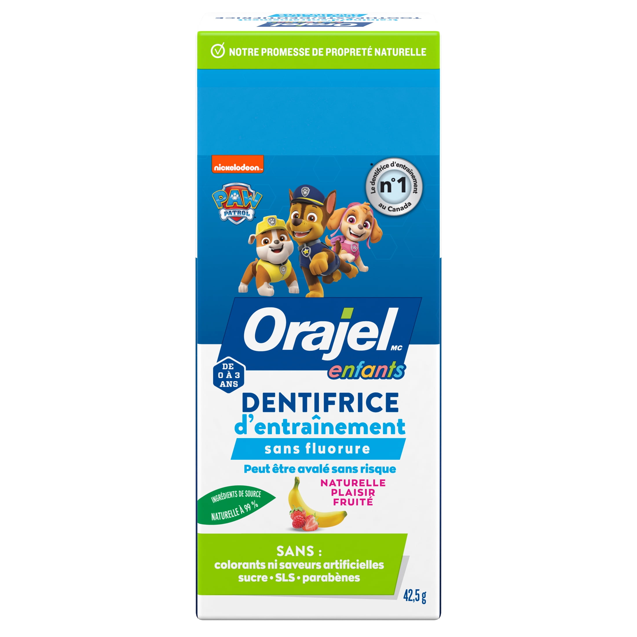 Dentifrice d’entraînement sans fluorure PAW Patrol Orajel Enfants