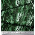 thumbnail image 2 of Soimoi Green Modal Satin Fabric Leopard & Wild Animal Skin Print Sewing Fabric BTY 42 Inch Wide, 2 of 3