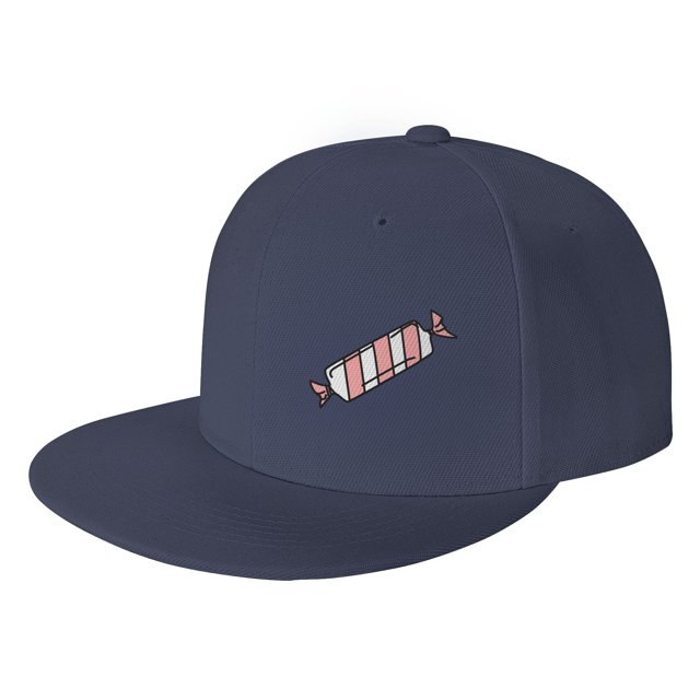 ZICANCN Pink Candy Baseball Caps, Trucker Hats for Men And Women, Adjustable Breathable Flat Caps, Navy Blue