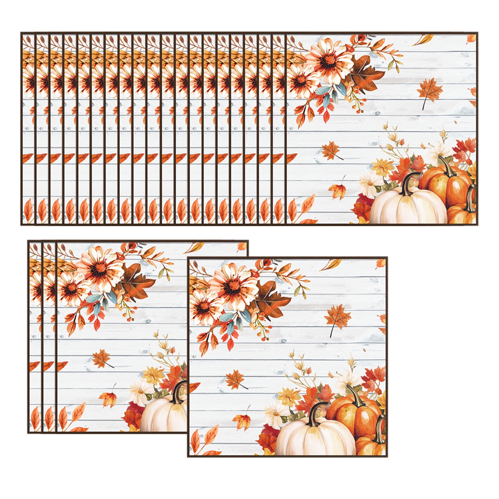 Com1950s Halloween Pumpkin Decorations, 24 Pack Fall Thanksgive Napkins Halloween Napkins 6.5x6.5 In Maple Leaves Pumpkin Dinner Napkins Autumns Leaf