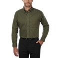 thumbnail image 2 of Van Heusen Chemise Habillée pour Homme à Coupe Régulière en Oxford à Col Boutonné, Vert Foncé, XX-Grand, 2 of 4
