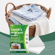 2 Packs Laundry Detergent Sheets, Powerful Stain Removal, Fresh Linen Scent, Pre-Measured Eco-Friendly Sheets for Travel, HE & Standard Washers, Plastic-Free, Vegan, Septic Safe, Concentrated