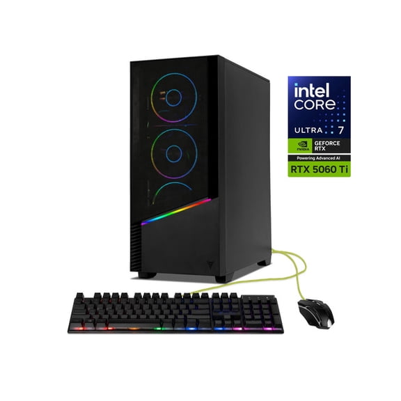 YEYIAN Gaming Desktop PC Elara Intel Core Ultra 7 265F 32GB DDR5 1TB PCIe SSD GeForce RTX 5060 Ti Windows 11 Home - YPI-EL265FC-56TP1N