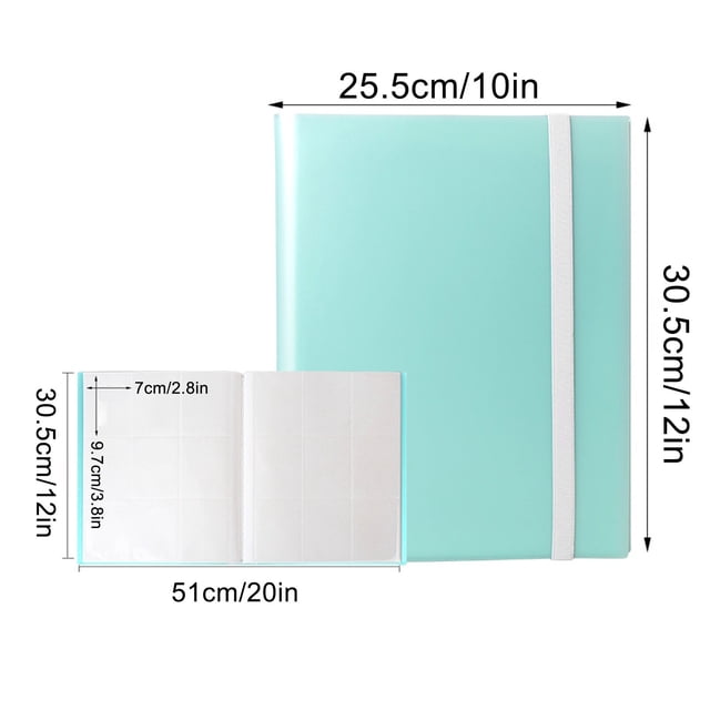 Trading Card Binder,9-Pocket Trading Card Binder, Multiple Pocket 360 Side-Loading Album with Straps for Sports Football Cards