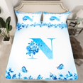 thumbnail image 2 of Erosebridal Letter Initial Bed Sheets Set Queen Size,Monogrammed Personalized Bedding Queen Size,Flower Decor,Ultra Soft,4 Pieces, 2 of 7