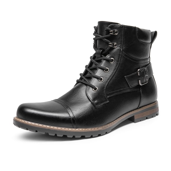 Bruno Marc Men's Motorcycle Combat Boots Casual Zipper Biker Boot, Black, Size 10 M US, PHILLY-3
