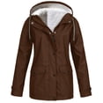 thumbnail image 1 of Aqestyerly Women Raincoat Windproof Hooded Jacket Outdoor Solid Color Lightweight Rain Jacket With Pockets HWRETIE, 1 of 5
