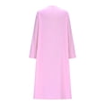 thumbnail image 4 of Ltctricy Robe Chemise pour Femme Grande Taille à Manches Longues, Col Ras du Cou, Demi-Boutonnage, Robe en Coton et Lin, Tunique, Robes Midi avec Poches (Rose, 4X-Grand), 4 of 7