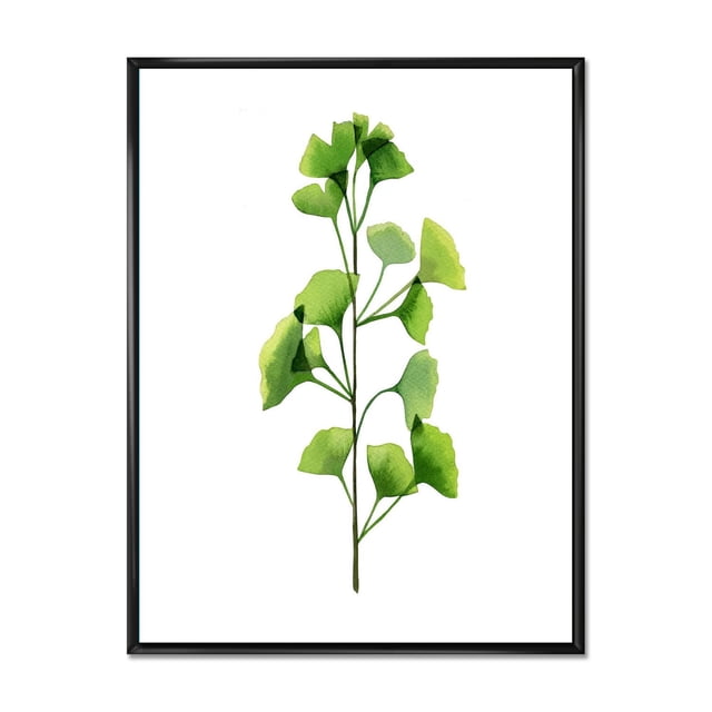 Designart Feuillage des plantes de champ vert ART MURAL À CADRE FLOTTÉ