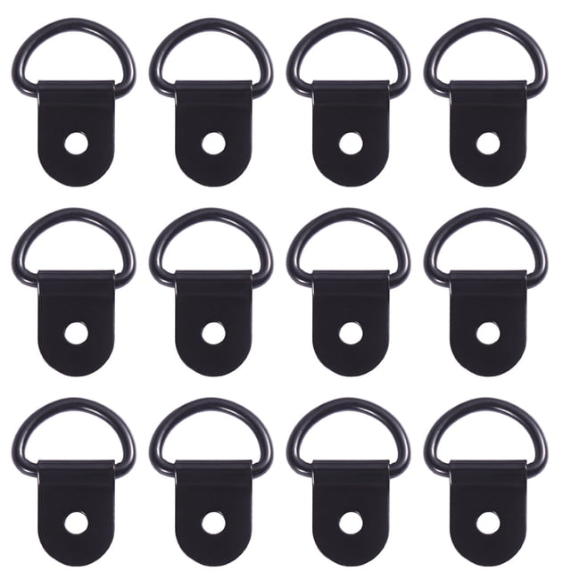 24Pcs D Rings Photo Frame Hangers Picture Frame Holders Wall Brackets (Black)