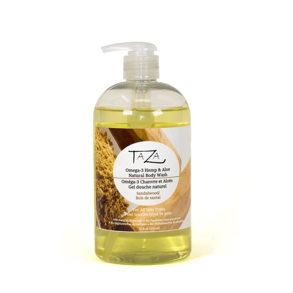 Premium Taza Natural Omega-3 Hemp & Aloe Sandalwood Body Wash