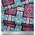 thumbnail image 1 of Soimoi Velvet Fabric Tiles Moroccan Decor Fabric Printed Yard 58 Inch Wide, 1 of 2