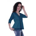 thumbnail image 2 of Moomaya Blouse Ethnique en Coton Peplum Col en V pour Femmes, 2 of 6