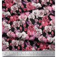 thumbnail image 3 of Soimoi Moss Georgette Fabric Butterfly & Orchids Floral Decor Fabric Printed Yard 42 Inch Wide, 3 of 3