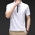 thumbnail image 2 of BOBOGOJP Chemise Classique à Manches Courtes pour Hommes Chemise Rayée Western à Manches Courtes, Blanc m, 2 of 5