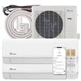 thumbnail image 1 of Senville SENA-18HF/D Dual Zone Mini Split Air Conditioner Heat Pump, 18000 BTU, Works with Alexa, White, 1 of 5