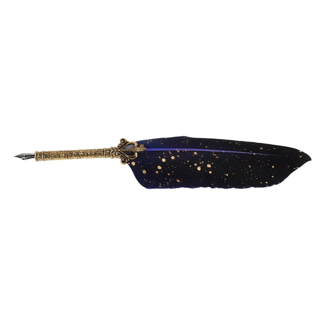 Quill Pen Set, Smoothing Writing Exquisite Styling Feather Pen Retro Elegant For Office For Home For School Blue