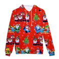 thumbnail image 2 of Pull de Noël Décontracté pour Hommes Mode Impression Numérique en Polaire à Capuche, 2 of 5