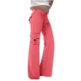 thumbnail image 1 of GreatBaby Girls Solid Color Cargo Jogger Pants Multi-Pocket Trousers with Drawstring Kids Casual Fall Spring Everyday Bottoms, 1 of 6