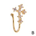 thumbnail image 1 of Jewelry Non-Piercing U-Shaped Nose Clip Micro-Inlaid Zircon Heart Fishtail Crown Nose Stud, 1 of 1