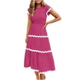 thumbnail image 2 of Gspmoly Robes d'Été pour Femmes, Robe Décontractée pour Femmes à Col Rond, Chandail à Enfiler avec Poche, Robe en Dentelle à Empiècements, Robes Formelles pour Femmes en Liquidation, 2 of 8