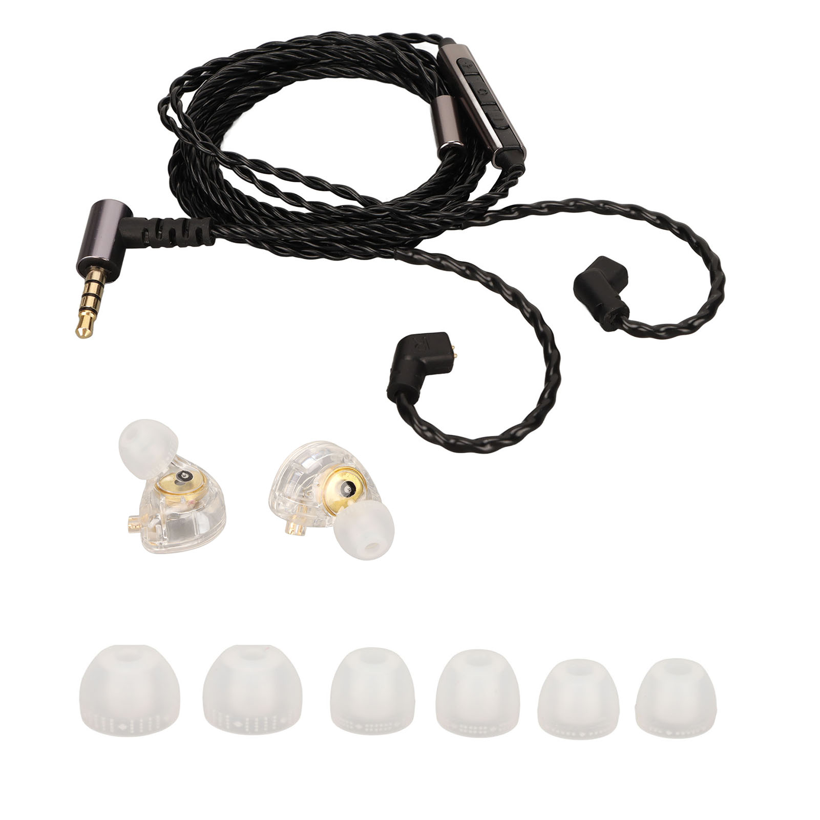 HiFi Wired Earbuds Stereo Dynamic Hybrid 3.5mm Wired Monitor Earbuds with Mic for Audiophiles DJs Singers