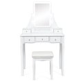 thumbnail image 2 of Patiojoy LED Vanity Table Makeup Dresser Desk w/ Drawers & Cushioned Stool White, 2 of 10