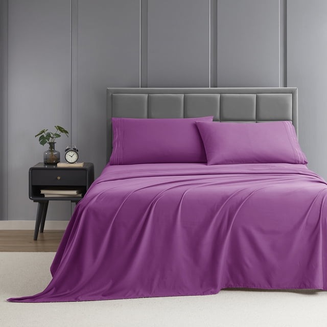 Nestl Full Sheet Set, 1800 Series Microfiber Deep Pocket 4 Piece Bed Sheet Set