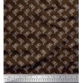 thumbnail image 1 of Soimoi Brown Rayon Fabric Dots & Palm Tree Decor Fabric Printed Yard 58 Inch Wide, 1 of 5