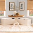 thumbnail image 2 of Riverbay Furniture Backless White Storage Nook and Round Table Natural Wood, 2 of 15
