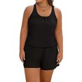 thumbnail image 1 of Roncen Combinaison de Bain une Pièce pour Femme Grande Taille, Maillot de Bain Modeste avec Poches, 1 of 6