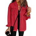 thumbnail image 2 of Tenues Rouges pour Femmes à Manches Longues pour Dames Col Roulé Cardigan Cowgirl en Faux Denim Uni Automne Hiver à Boutons 2025 Vêtements Coupe Régulière Concert Country m, 2 of 6