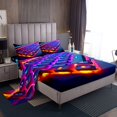 thumbnail image 1 of Erosebridal Gradient Neon Keyboard Bed Sheets Set Twin Size, Gamer Gaming Bedding Sets Twin Size 3pcs, 1 of 7