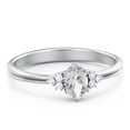 thumbnail image 1 of Birthstone Oval Ring with Shoulder Accents - Diamond/White Topaz (April), 1 of 5