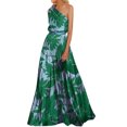 thumbnail image 2 of Jusqu'à 65 % de Rabais! Robes d'Été Mode pour Femmes 2024 Grande Taille Col Contraste de Couleurs Jupe Longue avec Patchwork Robe Imprimée à Épaules Dénudées, 2 of 6