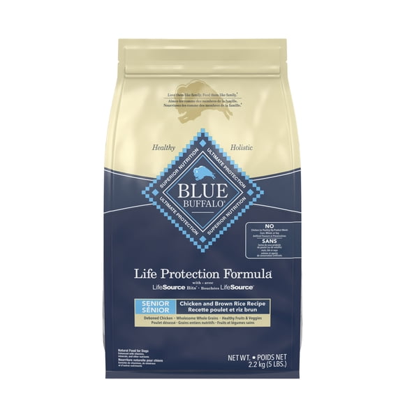 Blue Buffalo Life Protection Formula Nourriture Sèche Naturelle pour Chiens Âgés, Poulet et Riz Brun 2.2KG