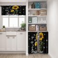 thumbnail image 2 of Sunflower Kitchen Curtains Summer Bees Window Curtains and Valances Set 36 Inch, Watercolor Sunshine Short Tier Curtain for Kitchen, Black Background Small Kitchen Decor 52" x 24", 2 of 5